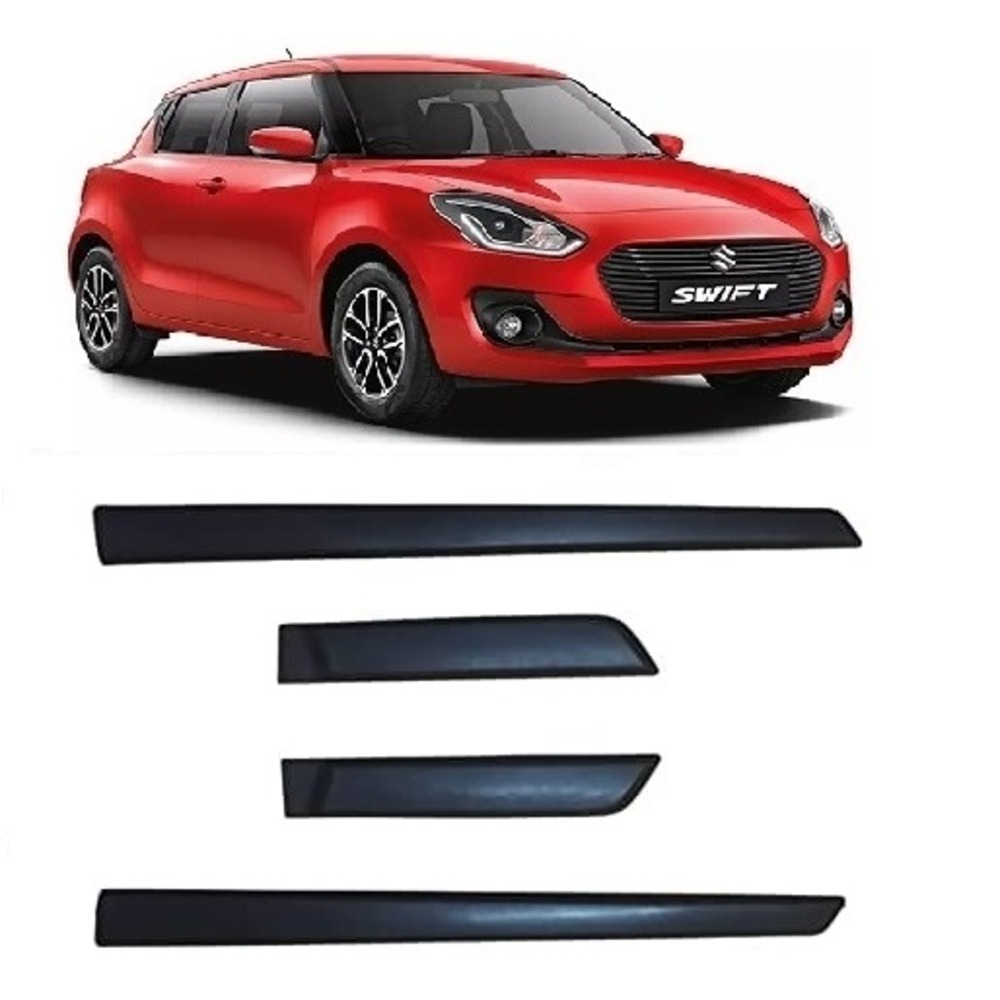 Side Door Beading Door Protector Accessories for New Swift (2018)  Black